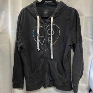 Life Is Good LOVE Hooded Sweatshirt in Black